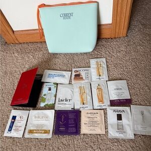 Saks Fifth Avenue Skincare Moisturizer Set with Mint and Orange Pouch